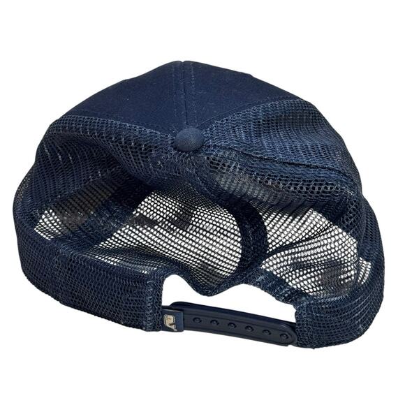 Vineyard Vines Snapback Trucker Hat Mesh Canvas Navy Blue Preppy Tennis Golf - Picture 2 of 5